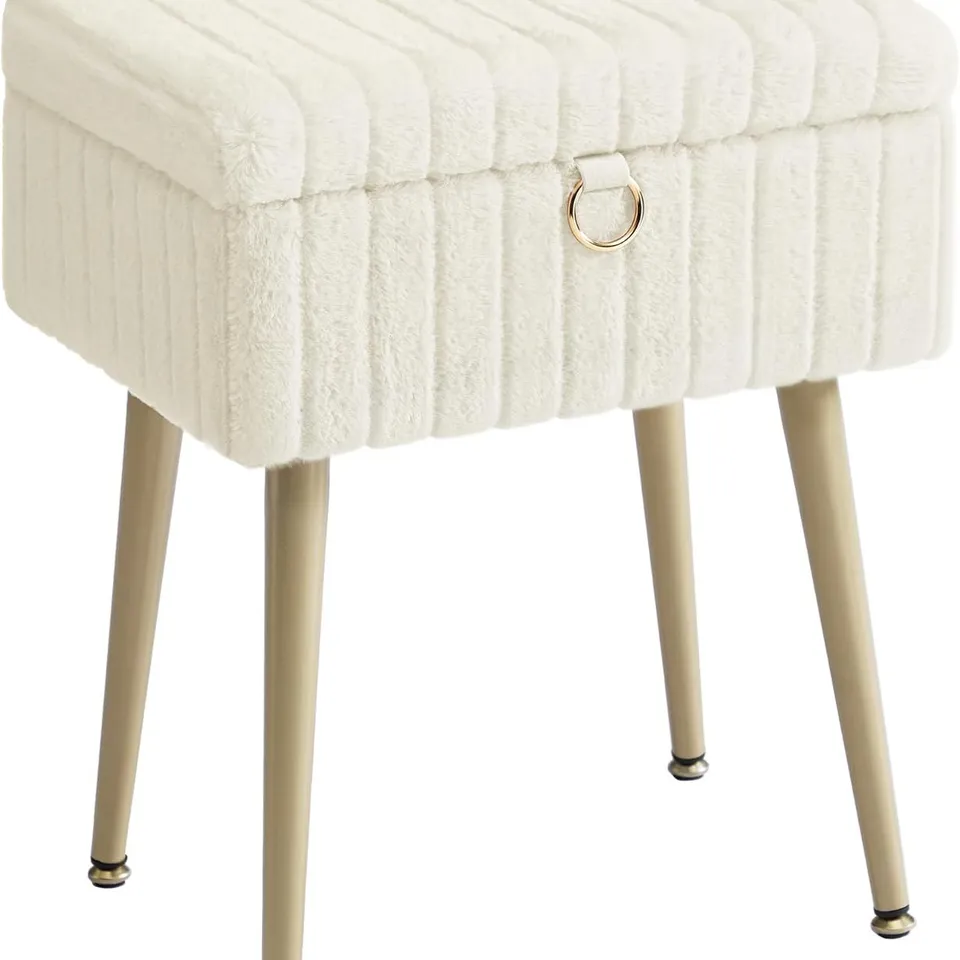 BOXED SONGMICS RECTANGLULAR VANITY STOOL CHAIR WITH STORAGE