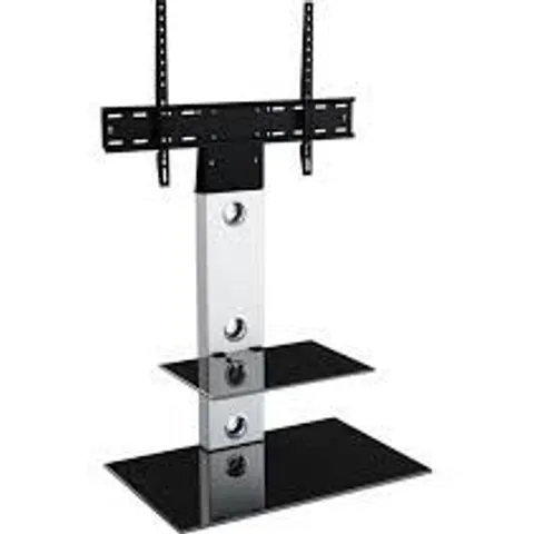 BOXED AVF LESINA FSL700LES 700mm TV STAND WITH BRACKET FOR UP TO 65" TVS - SILVER & BLACK (1 BOX)