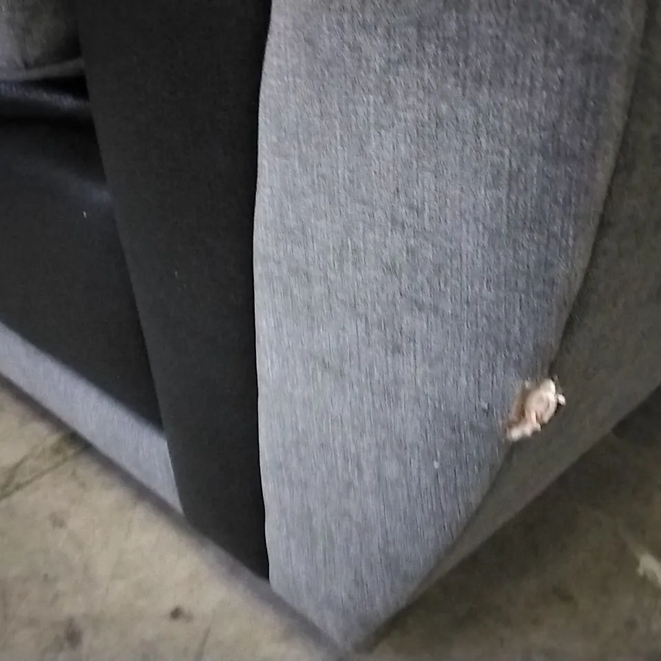 QUALITY DESIGNER GREY/BLACK FABRIC 2 SEATER SOFABED WITH SCATTERBACK CUSHIONS