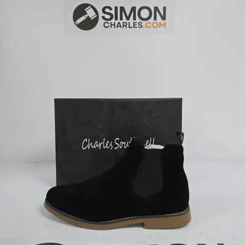 CHARLES SOUTHWELL KANSAS BLACK CHELSEA BOOTS – UK 8