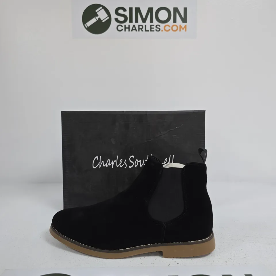 CHARLES SOUTHWELL KANSAS BLACK CHELSEA BOOTS – UK 8