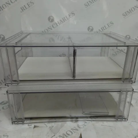 BOXED COOK'S ESSENTIALS SET OF 2 STACKABLE STORAGE DRAWERS WITH DIVIDERS