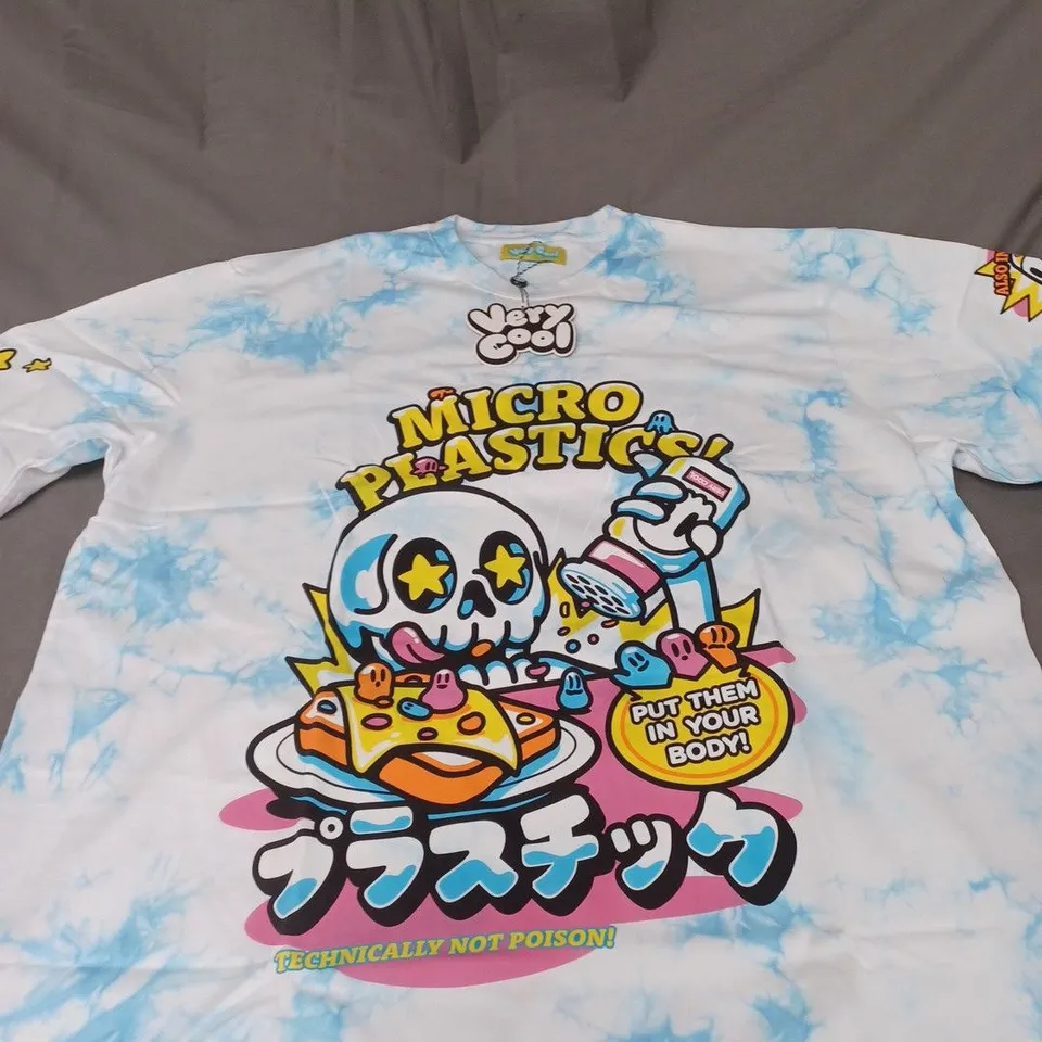 VERY X COOL MICRO PLASTICS T-SHIRT SIZE L 
