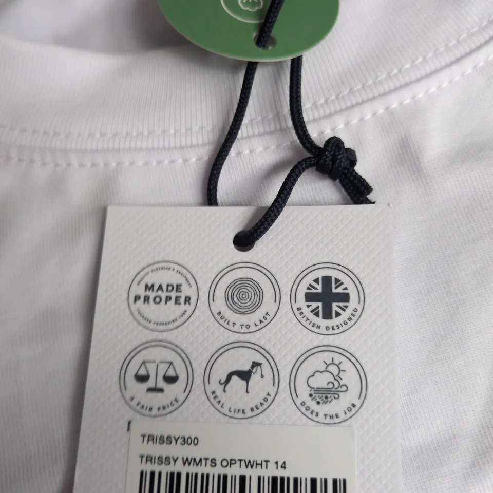 TOG24 WOMEN'S WHITE T-SHIRT WITH COLOURFUL FLOWER PRINT, UK 14