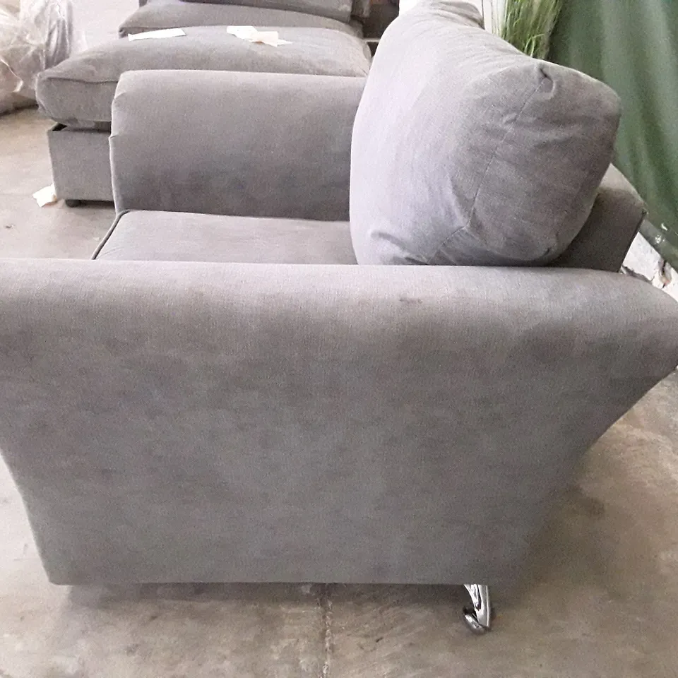 QUALITY DESIGNER ARMCHAIR - GREY FABRIC 