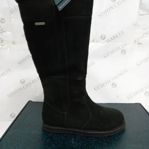 EMU AUSTRALIA "MOONTA" WATERPROOF KNEE LEATHER BOOTS - UK SIZE 7 - BLACK