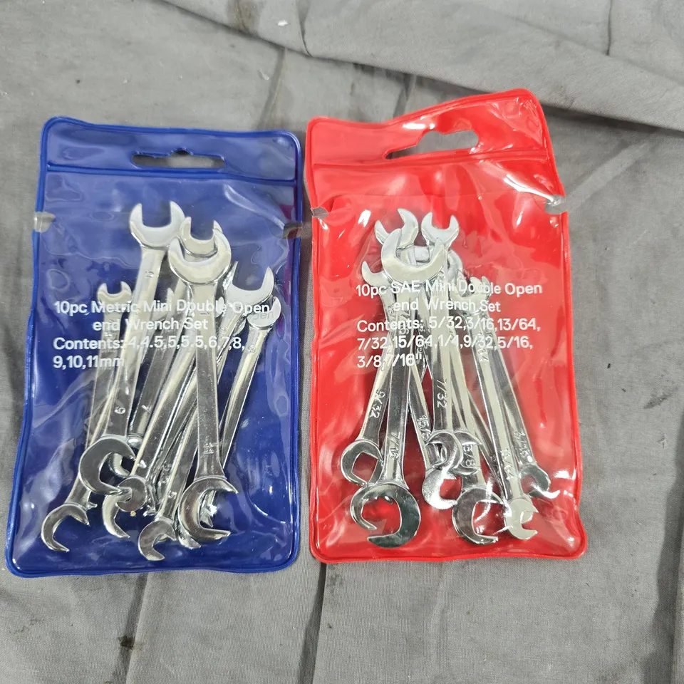 10pc Metric Mini Double Open End Wrench Set – 2 x Pouches (Blue & Red)
