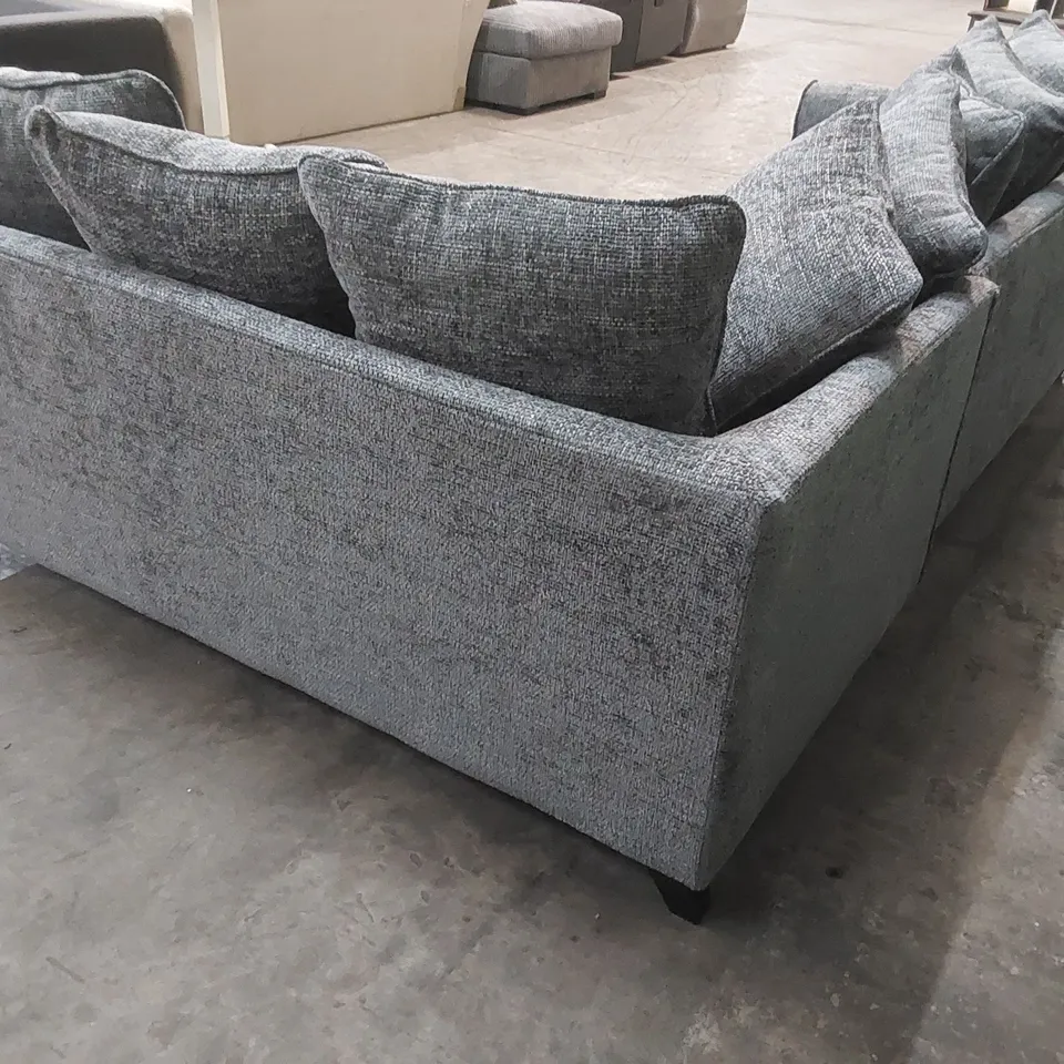 DURY CHUNKY WEAVE CORNER SOFA - GREY