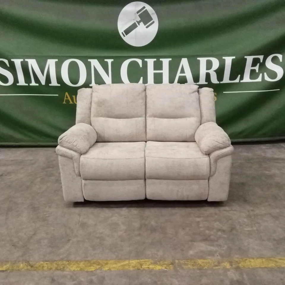 ALBION CHUNKY WEAVE 2 SEATER HIGH BACK MANUAL RECLINER SOFA - NATURAL RRP £579