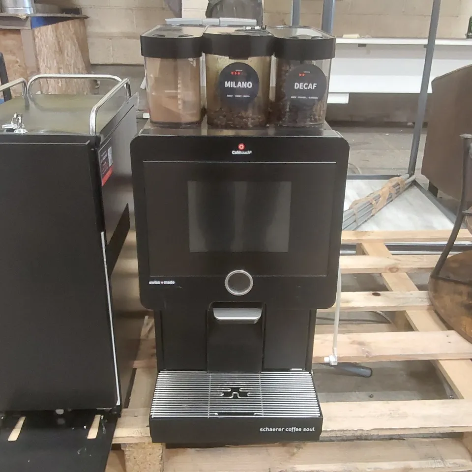 CAFETOUCH SCHAERER COFFEE SOUL COMMERCIAL COFFEE MACHINE WITH VITRIFRIGO MILK CHILLER AND BRITA C1100 QUELL ST FILTER CARTRIDGE
