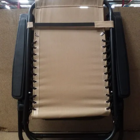 FOLDABLE RECLINER SUN LOUNGER - BEIGE