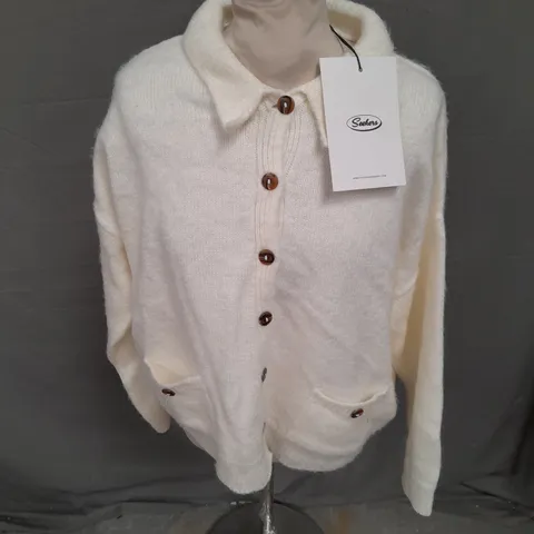 SISTERSANDSEEKERS DELILAH KNIT CARDIGAN IN CREAM SIZE XS