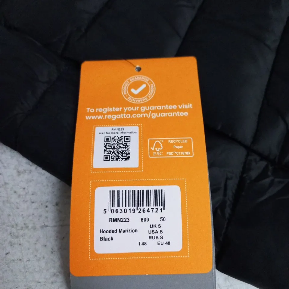 REGATTA GREAT OUTDOORS HOODED PADDED JACKET – MEN'S, UK S (EU 48) BLACK