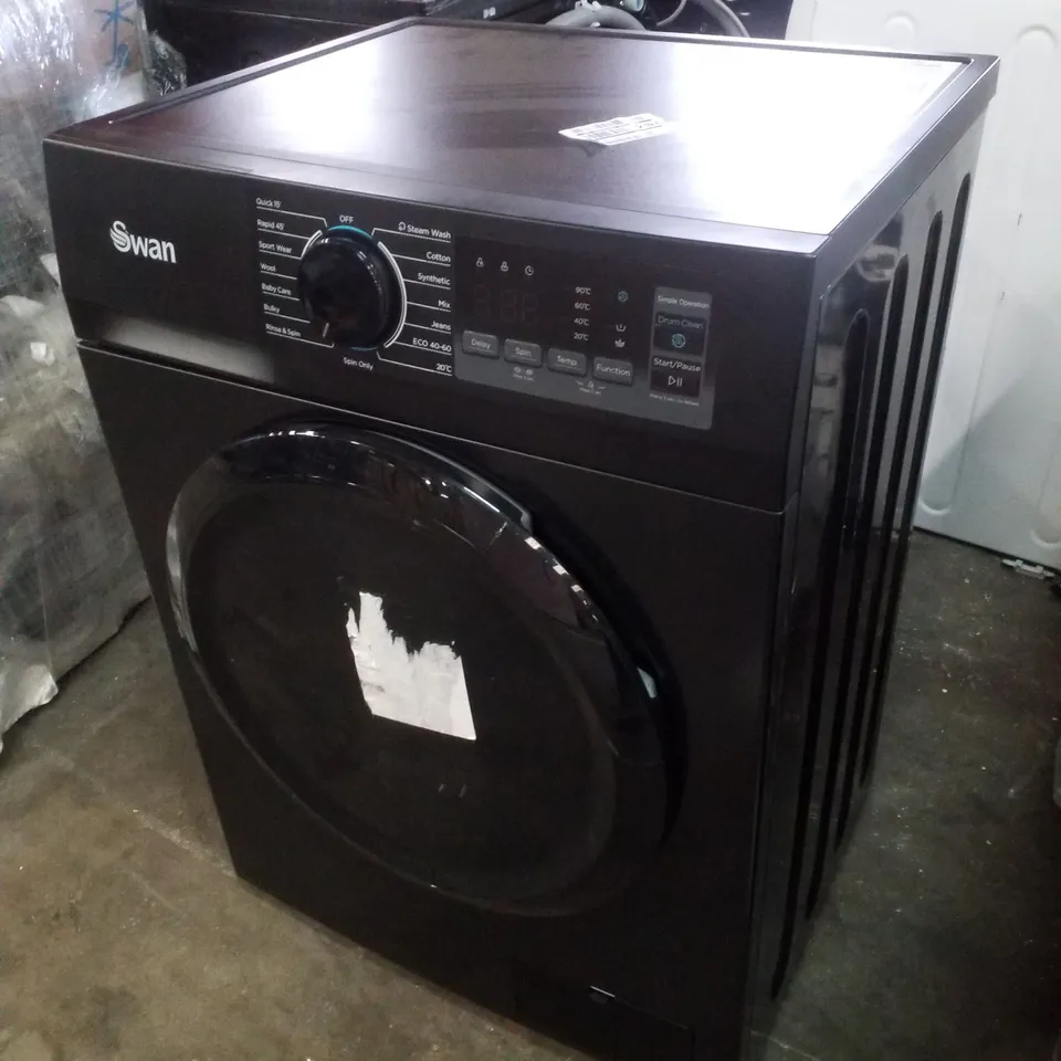 SWAN SW75130B 9KG LOAD, 1400 SPIN FREESTANDING WASHING MACHINE - BLACK
