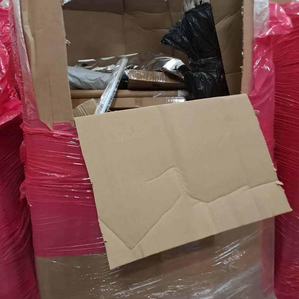 PALLET OF ASSORTED HOUSEHOLD ITEMS TO INCLUDE FULL SIZE FOOD PROCESSOR, NON WOVEN FABRIC WARDROBE AND TOILET SEAT COVER
