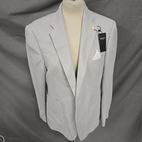 BURTON PIQUE JERSEY PATCH POCKET BLAZER IN GREY SIZE 40S SIM