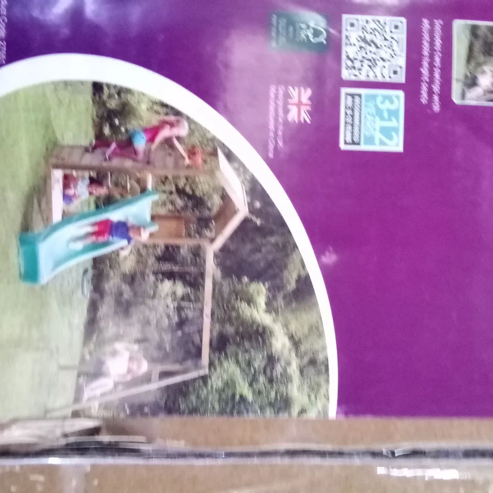BOXED PLUM WOODEN LOOKOUT WITH SWINGS 