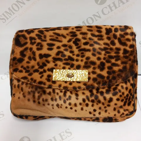 CHRISTIAN LOUBOUTIN LEOPARD PRINT CALF HAIR CROSS BODY BAG