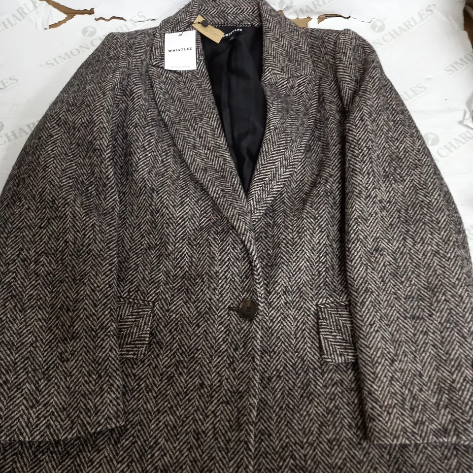 WHISTLES ONE BUTTON BLAZER IN BLACK & WHITE - UK 10