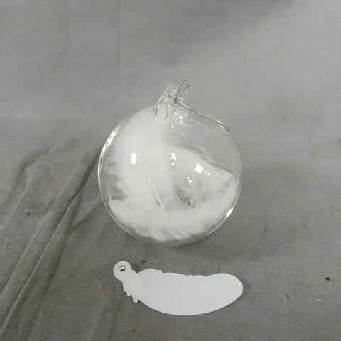 GLASS FEATHER BAUBLE