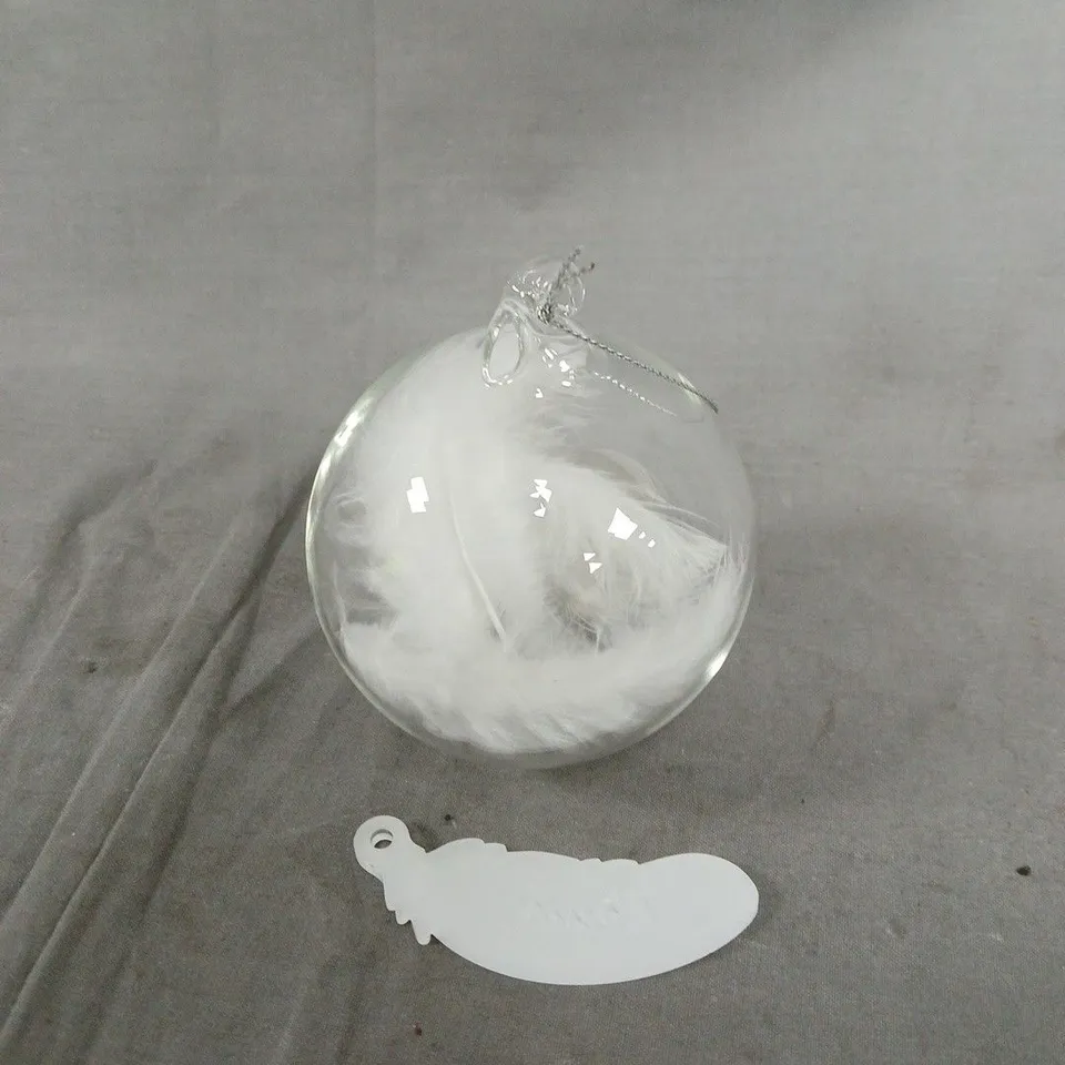 GLASS FEATHER BAUBLE RRP £30