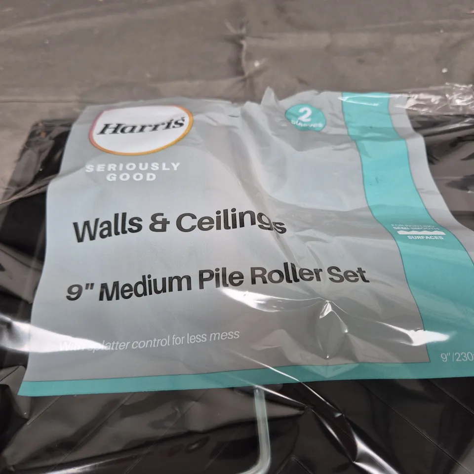 HARRIS WALLS & CEILINGS 9" MEDIUM PILE ROLLER SET (2 ROLLERS)