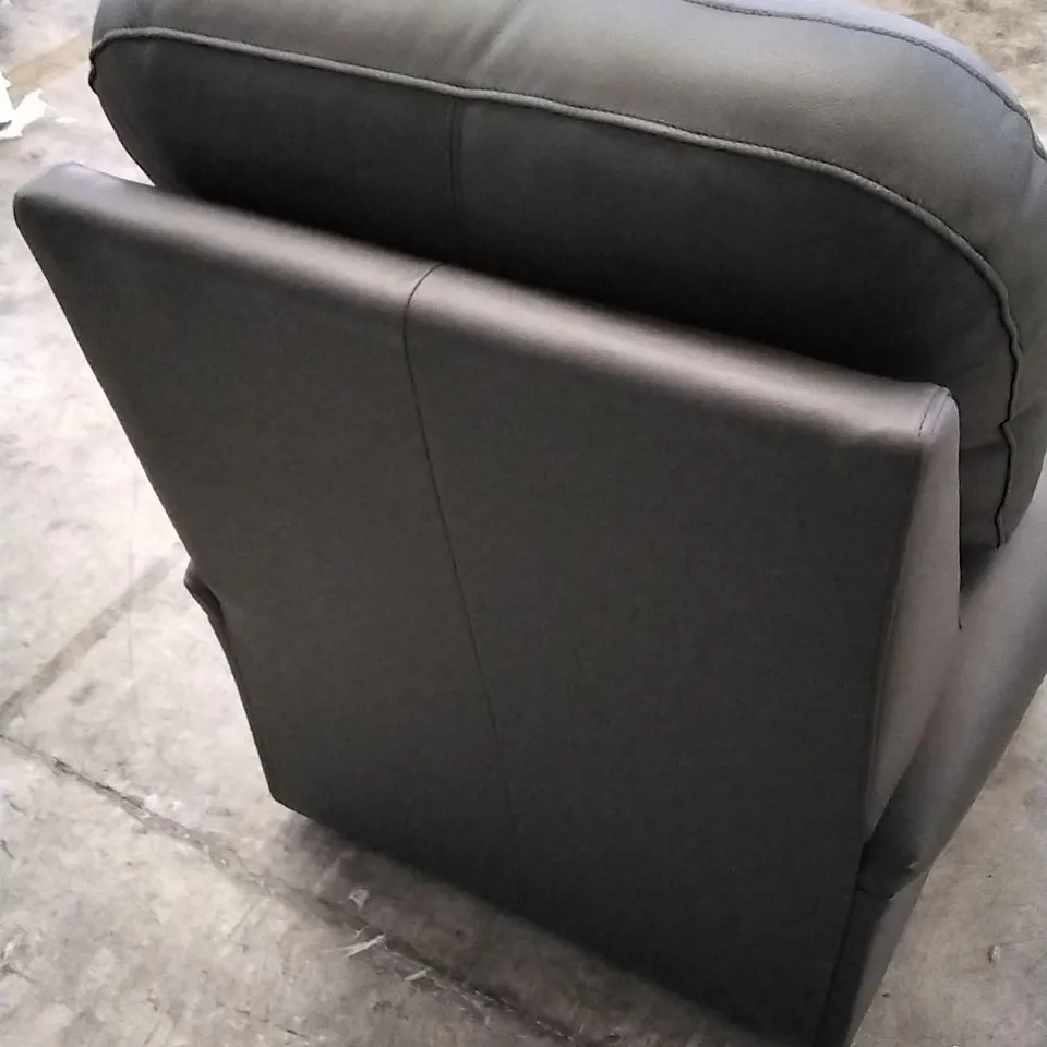 QUALITY BRITISH DESIGNED & MANUFACTURED G PLAN HOLMES SMALL ARMCHAIR CAMBRIDGE SLATE LEATHER