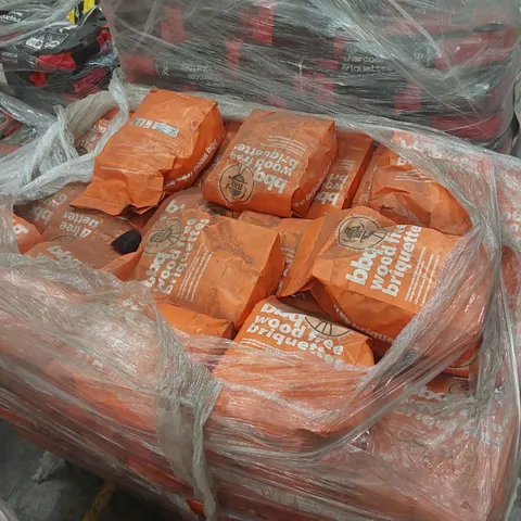 PALLET CONTAINING A LARGE QUANTITY OF CHARCOAL BRIQUETTE BAGS 