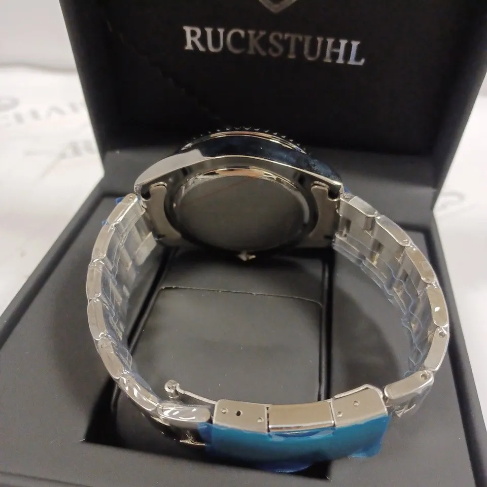 RUCKSTUHL CHRONOGRAPH TRIPLE DIAL SILVER BRACELET STRAP WRISTWATCH