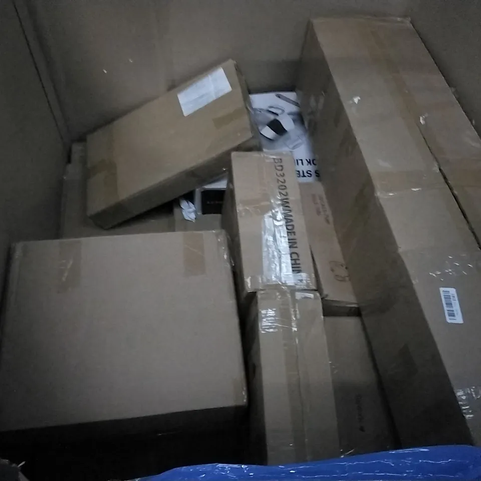 PALLET OF ASSORTED ITEMS INCLUDING AIR COOLER, ELECTRICAL PATIO HEATER, NEEWER RING LIGHT, LOW SPEED CENTRIFUGE, TICWELL GARMENT STEAMER, NAVARIS CORNER BREADBOX  