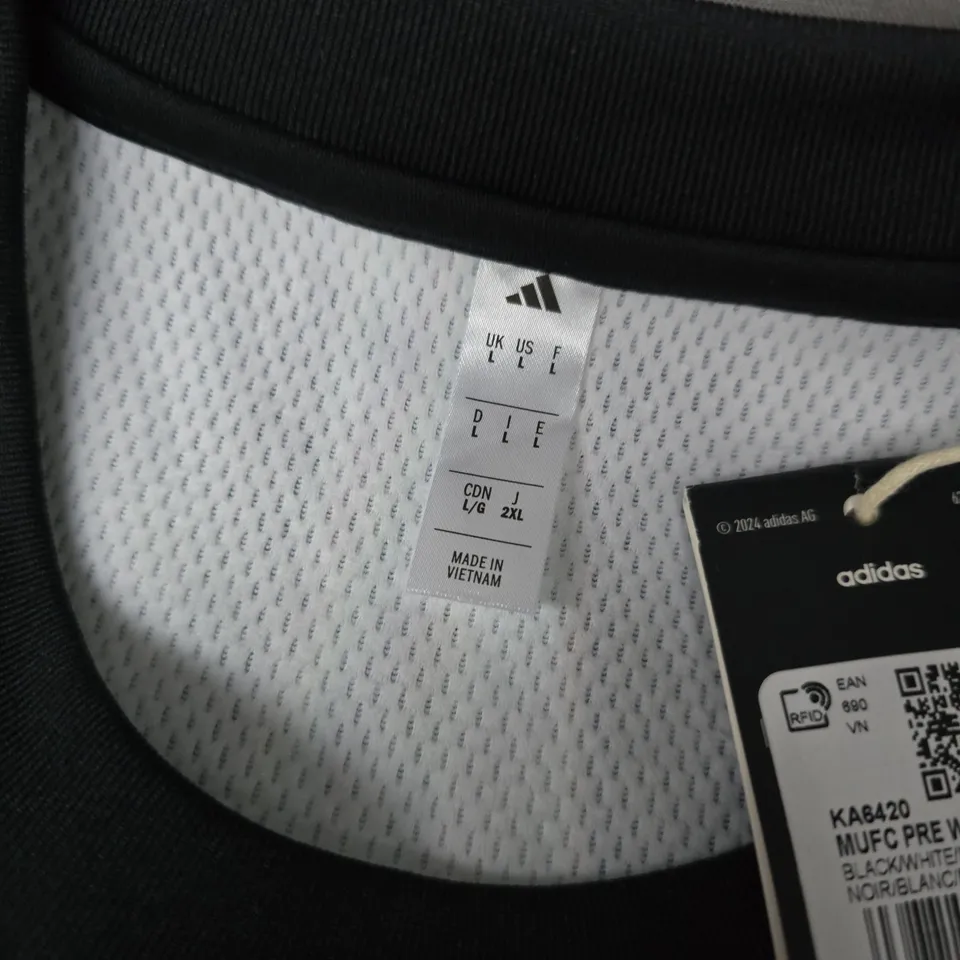 ADIDAS MANCHESTER UNITED PRE MATCH WARM TOP IN BLACK MULTI - UK LARGE