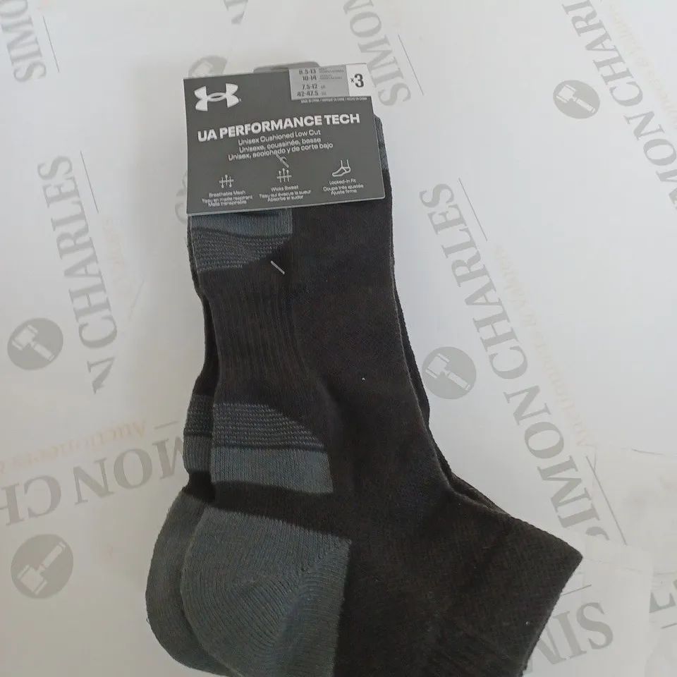 Under Armour Performance Tech Low Cut 3 Pack Golf Socks