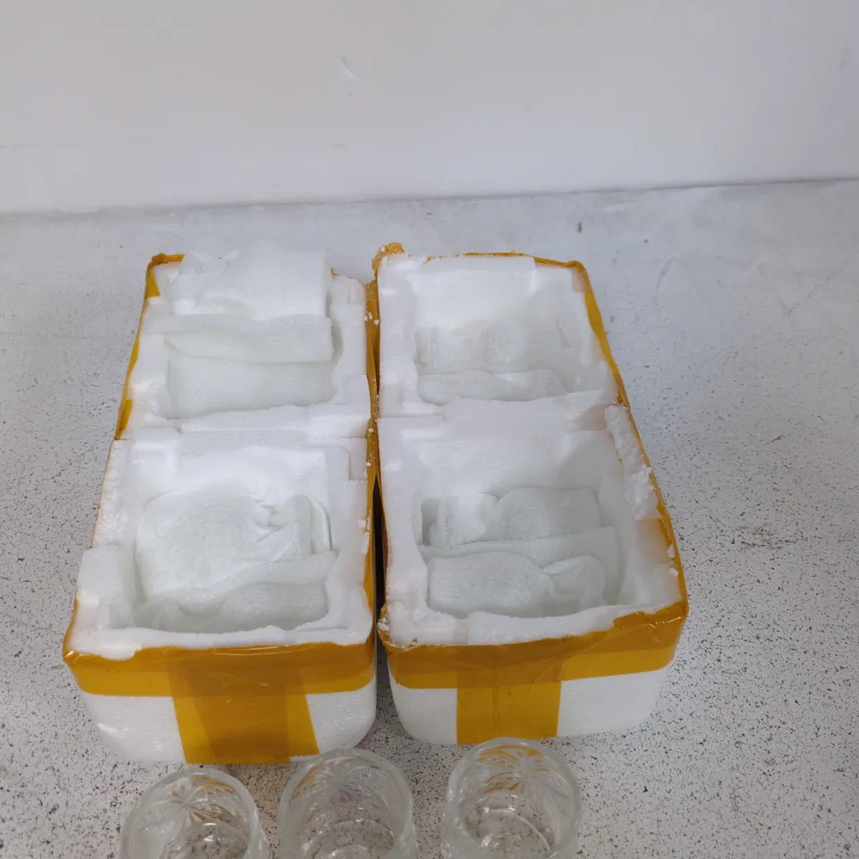 LOT OF 3 12-PACKS OF SMALL GLASS GOBLET THEMED SHOT GLASSES
