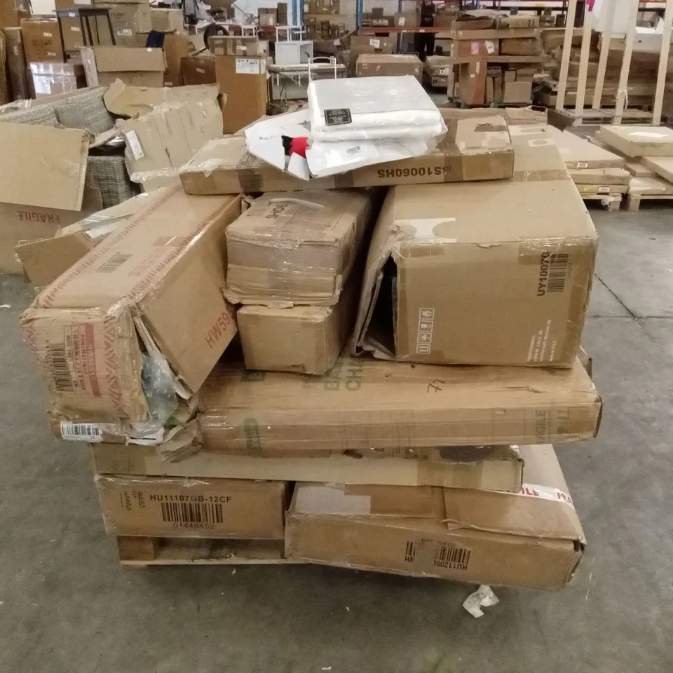 PALLET OF ASSORTED FURNITURE PARTS AND PIECES 
