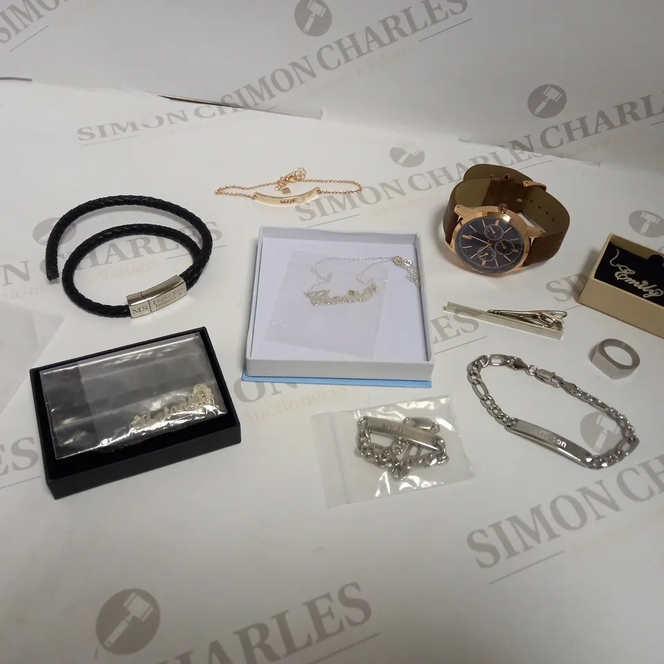 LOT OF 11 PERSONALISED JEWELLERY ITEMS RRP £319