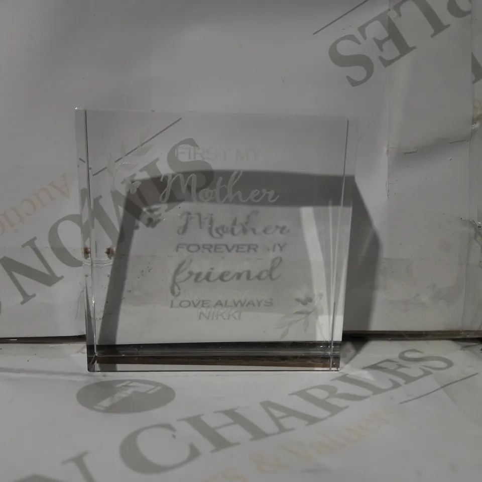 PERSONALISED FIRST MY MOTHER FOREVER MY FRIEND LARGE CRYSTAL TOKEN RRP £16.99