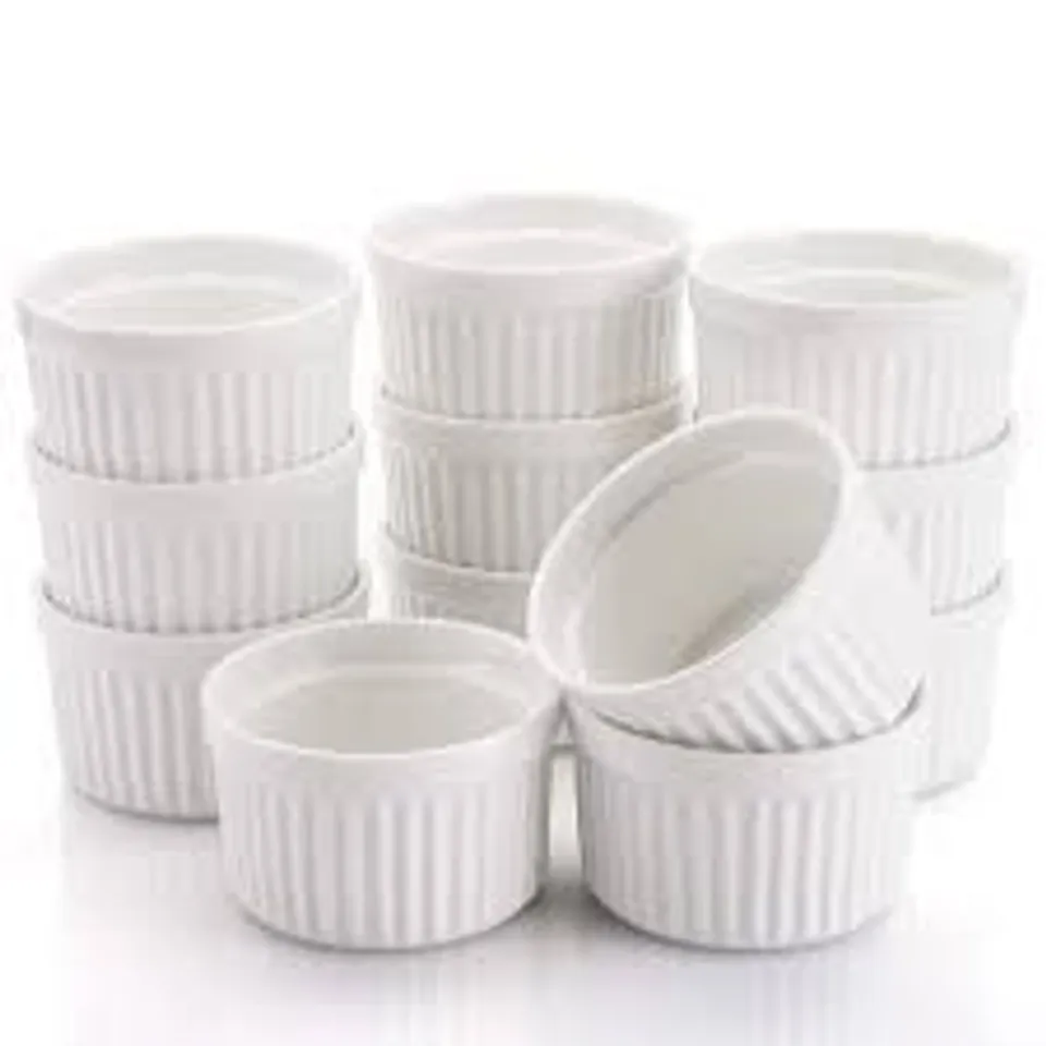 BOXED 12 PIECE CERAMIC RAMEKIN BAKEWARE SET (1 BOX)
