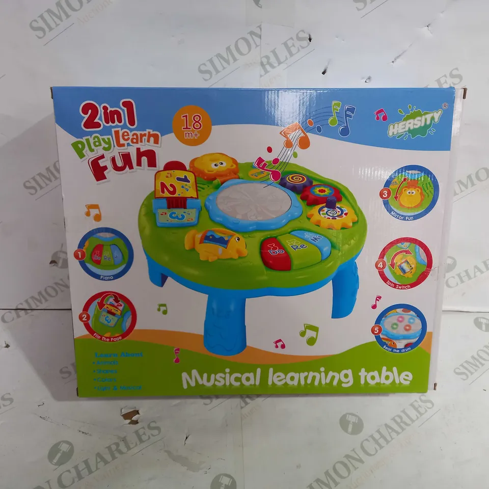 HERSITY MUSICAL LEARNING TABLE 2 IN 1 PLAY LEARN FUN