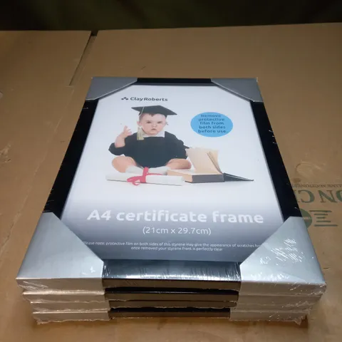 BOX OF 4 SEALED CLAY ROBERTS A4 CERTIFICATE BLACK FRAMES