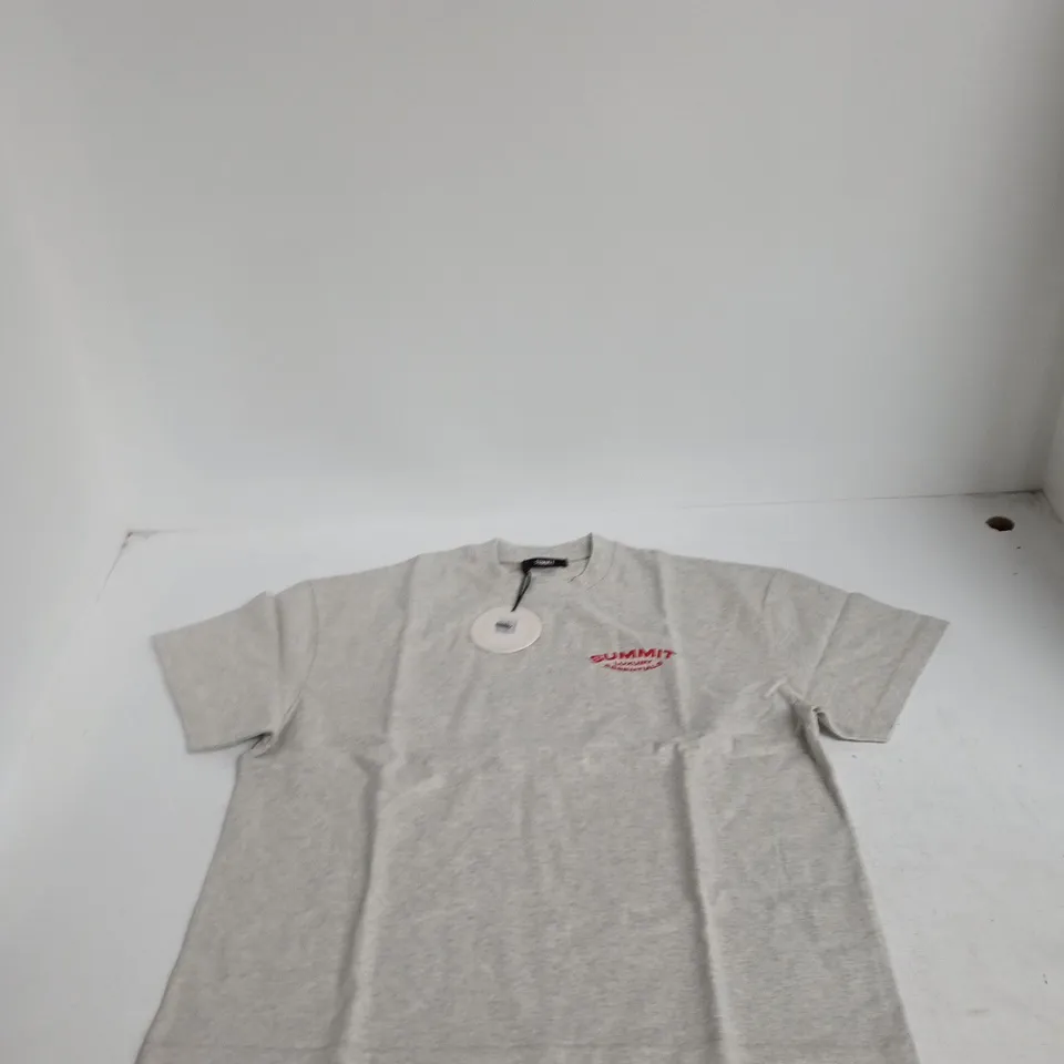 SUMMIT LUXURY ESSENTIALS T-SHIRT - MARL GREY, UK MEDIUM