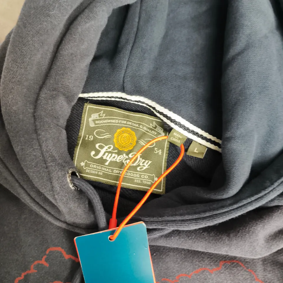 SUPERDRY LO-FI OUTDOORS RELAXED HOODIE IN NAVY - LARGE