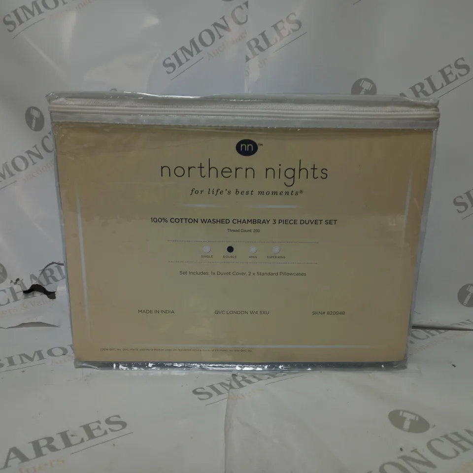 NORTHERN NIGHTS 3 PIECE DUVET SET BLUE 