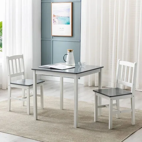 BOXED ABHIR 2-PERSON PINE SOLID WOODEN DINING SET (1 BOX)