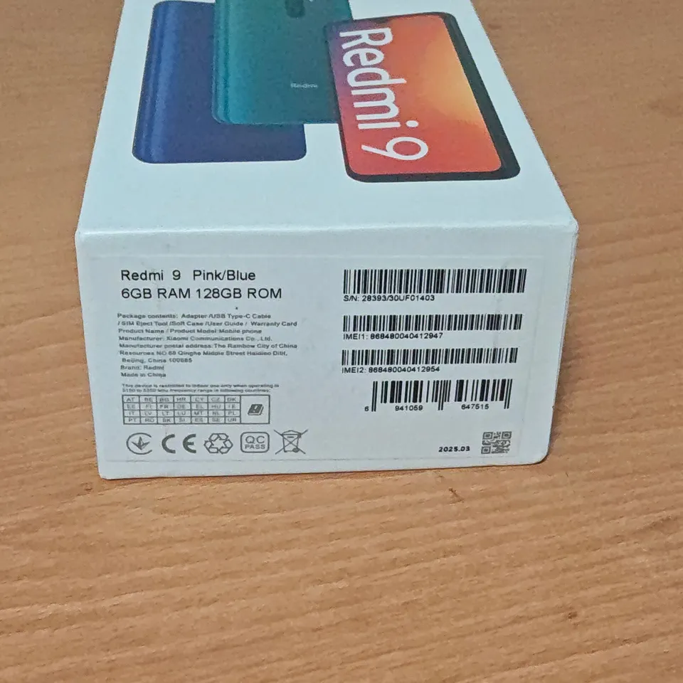 BOXED REDMI 9 6GB RAM 128GB ROM IN BLUE/PINK