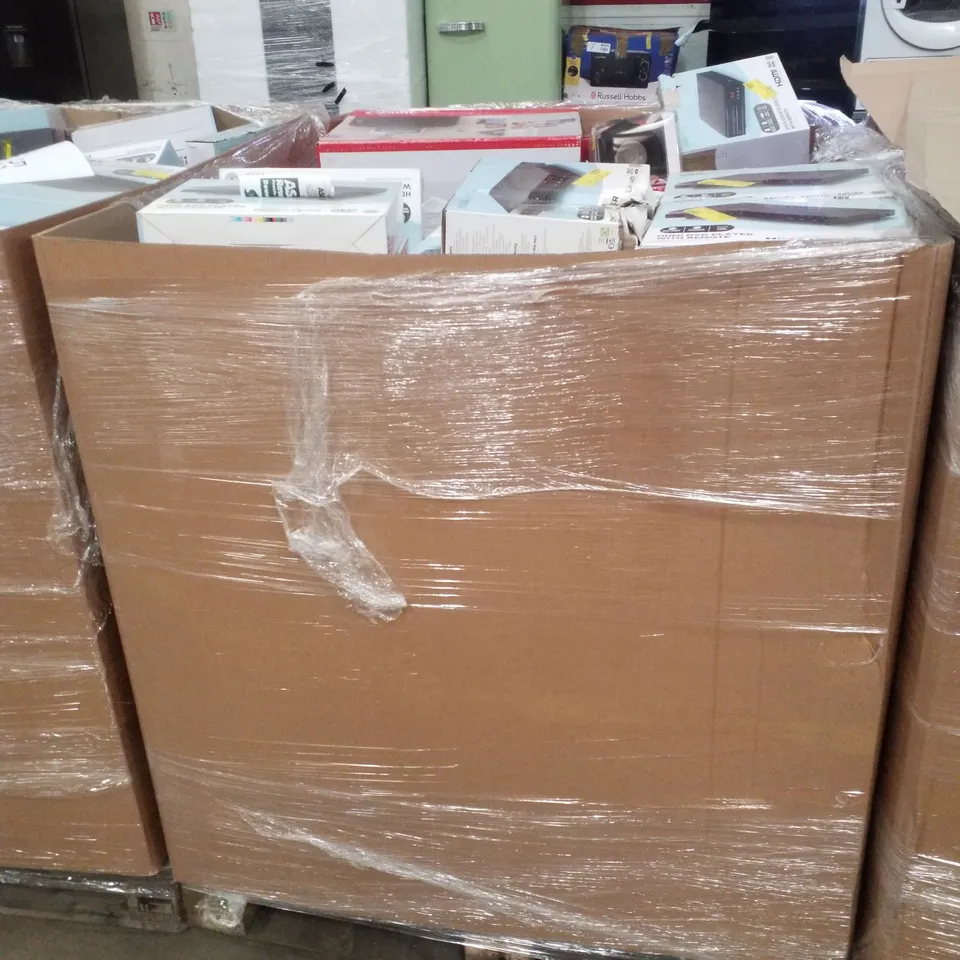 PALLET CONTAINING ASSORTED ELECTRICAL RETURNS INCLUDING CANON PIXMA PRINTER, DVD PLAYER WITH HDMI FUNCTION, BLUETOOTH SPEAKER & DAB+/FM RADIO