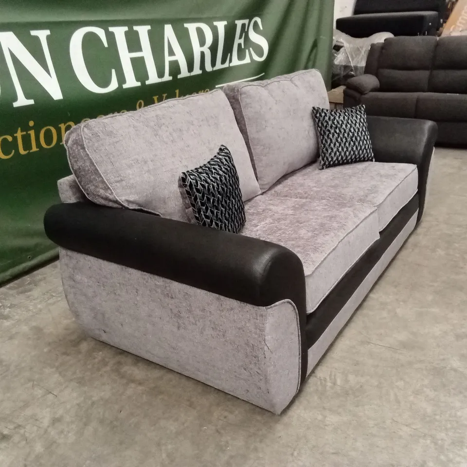 NARVA STANDARD FABRIC/FAUX LEATHER 3 SEATER SOFA RRP £849