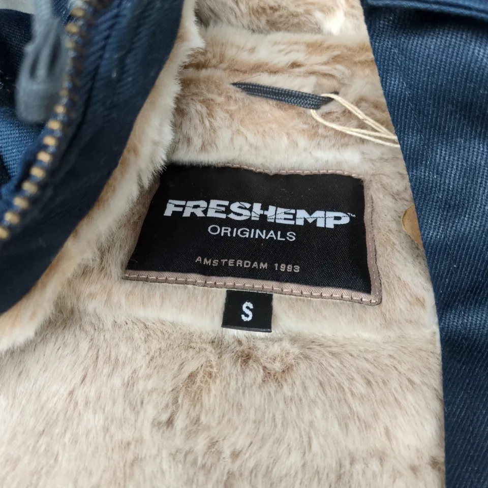 FRESH HEMP ORIGINALS AMSTERDAM 1993 FUR-LINED PARKA JACKET – SIZE S