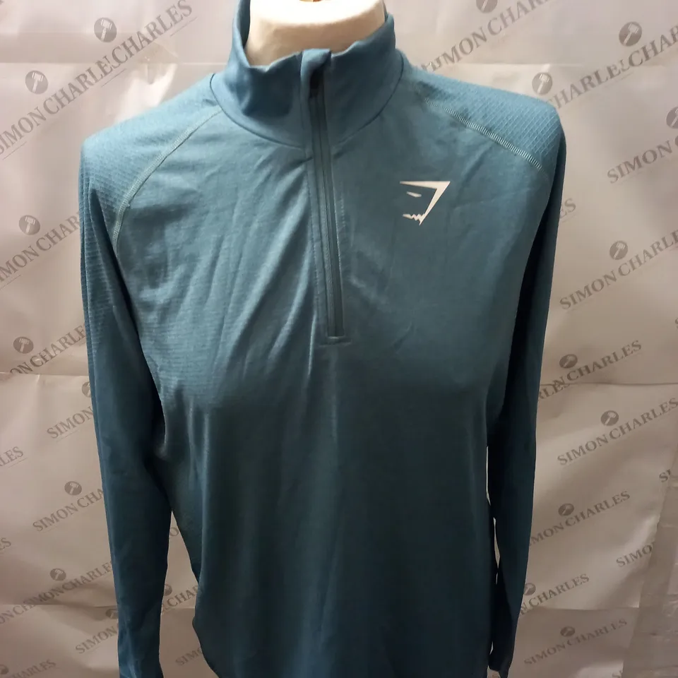 GYMSHARK 1/4 ZIP SHIRT SIZE L