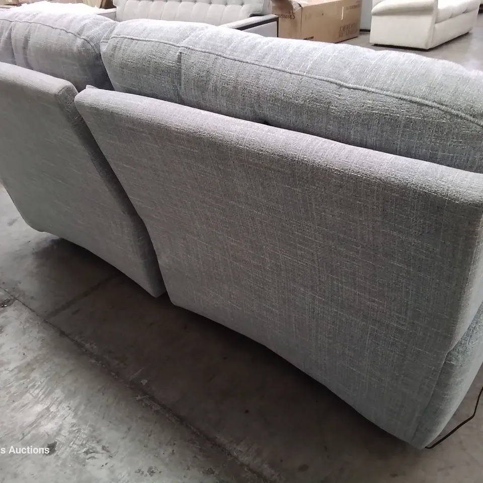 QUALITY BRITISH DESIGNER & MANUFACTURED G PLAN WATSON POWER RECLINING THREE SEATER SOFA BEACH DUCK EGG FABRIC 