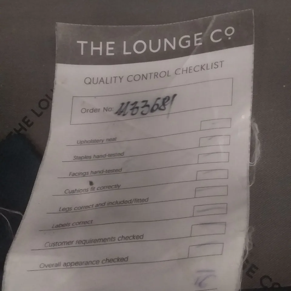 QUALITY BRITISH DESIGNER LOUNGE CO. DIREITO 3 SEATER SOFA PLUSH NAVY FABRIC